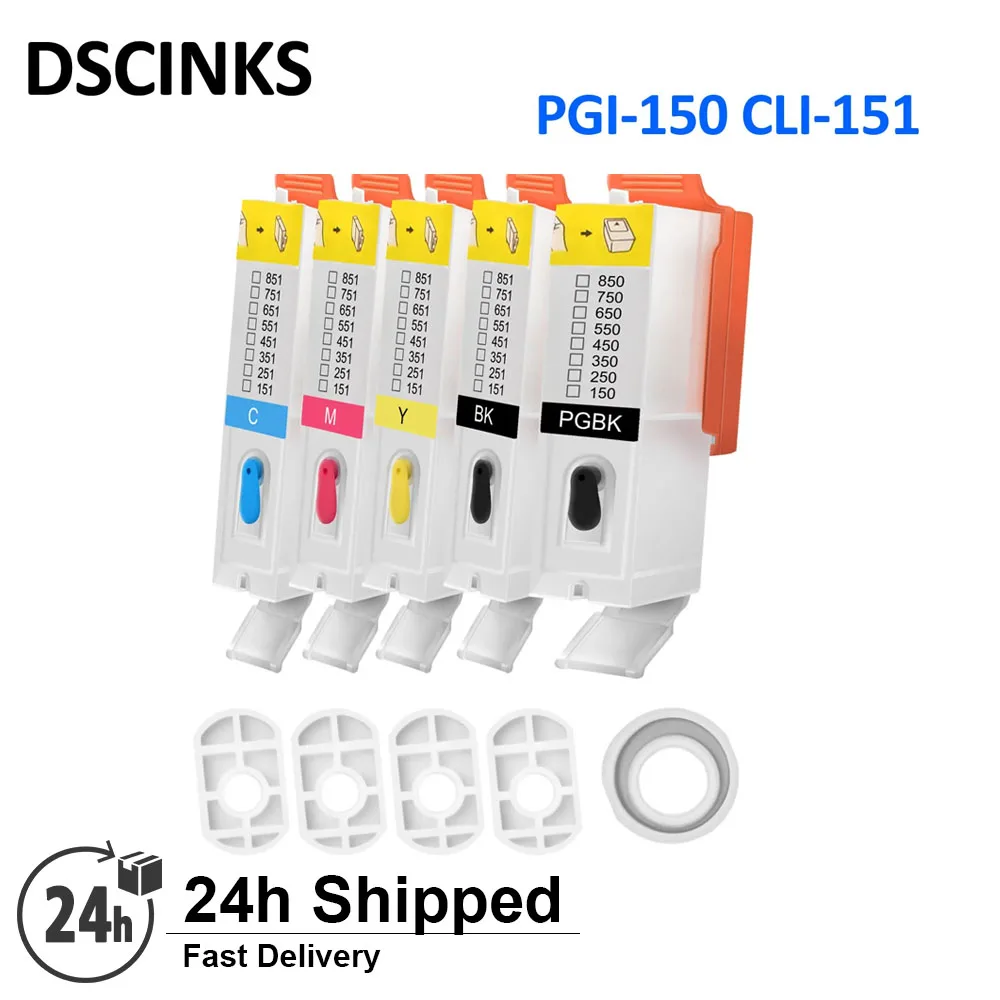 PGI-150 CLI-151 Refillable Ink Cartridge for Canon PIXMA MG5410 MG5510 MG5610 MG6410 MG6610 IP7210 MX721 IX6810 PGI 150 CLI 151