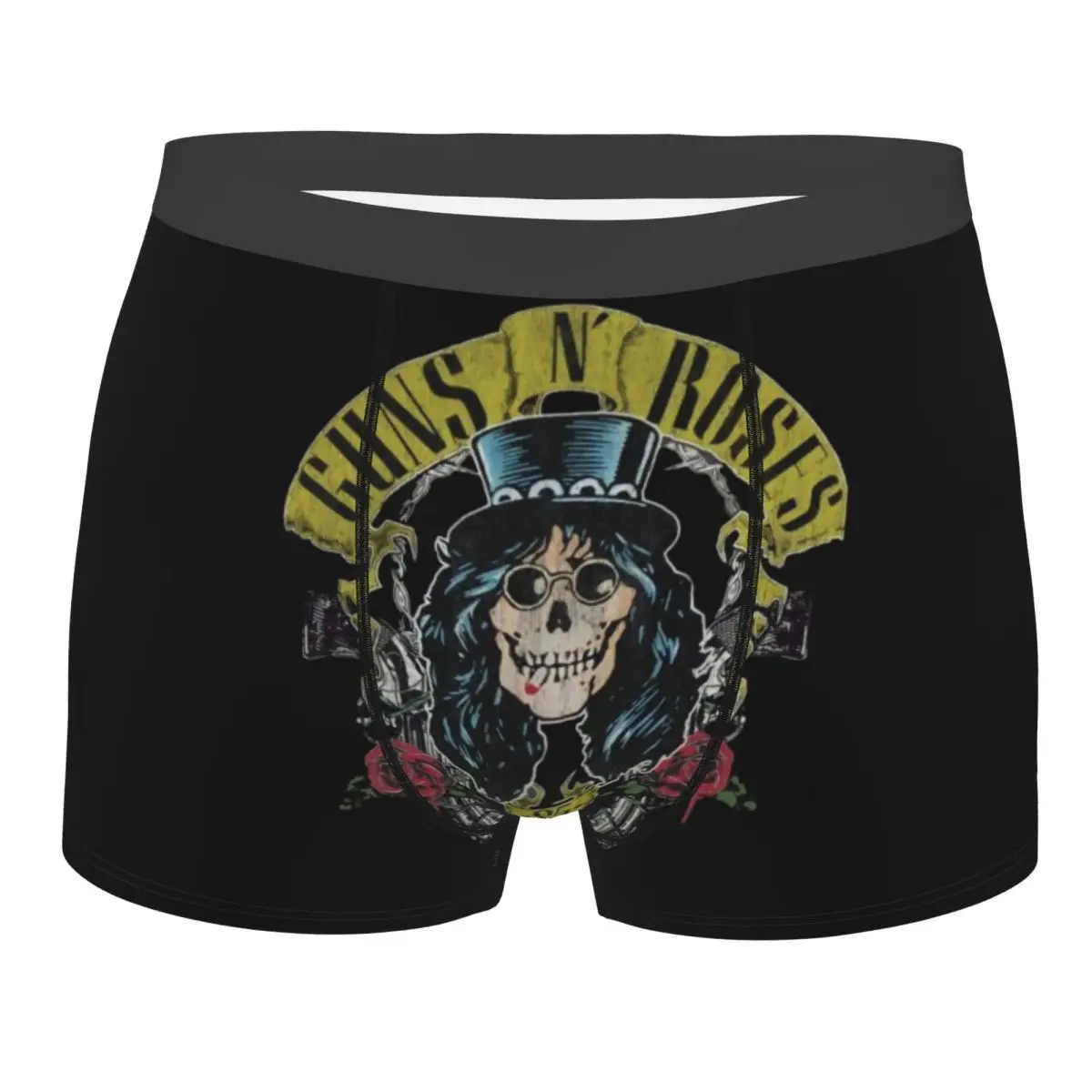 Guns N Rose Skull Heads Band Underwear Men Sexy Print Customized Boxer Shorts Panties