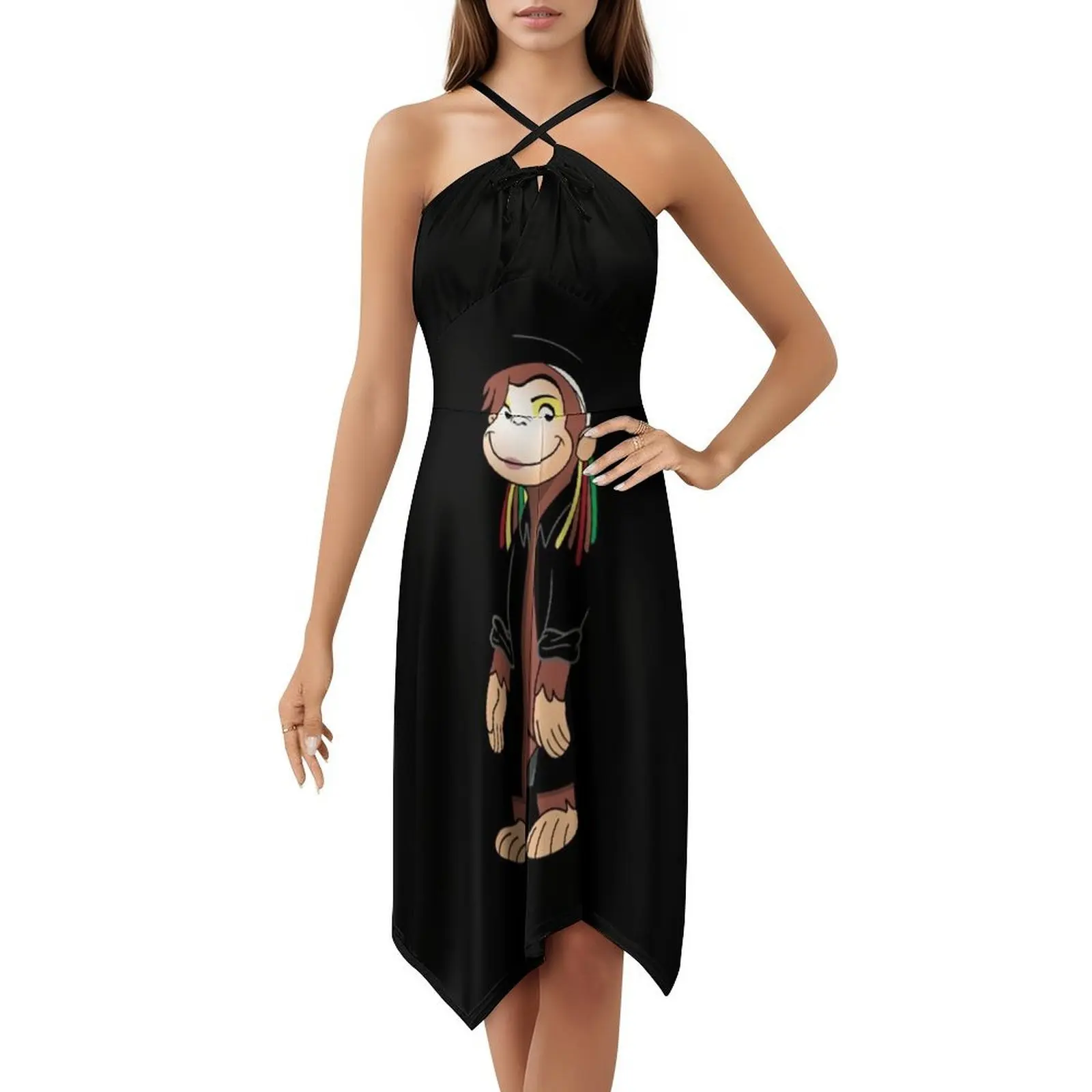 فستان حفلات أنيق للسيدات من Curious Boy George فستان على شكل حرف a مع خيارات قصيرة/طويلة/بدون أكمام فستان جورج للأولاد الغريب
