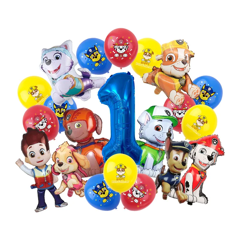 PAW Patrol Geburtstagsparty-Dekoration Chase Skye Latexballons für Kinder Eventzubehör Marshall Folienballon Hintergrundbanner