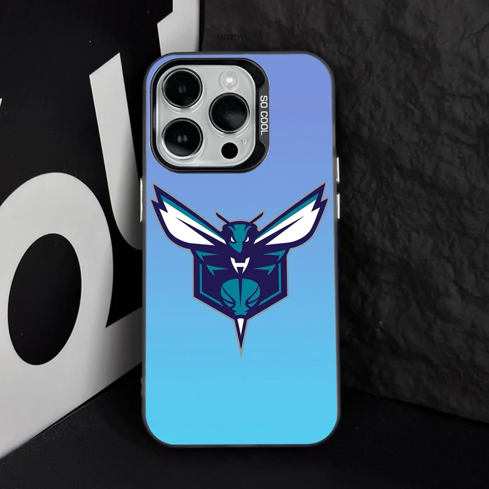 Charlotte Hornets Phone Case Phone Case IMD Color Silver Shell For IPhone 16 15 14 13 12 11 Pro Max Plus