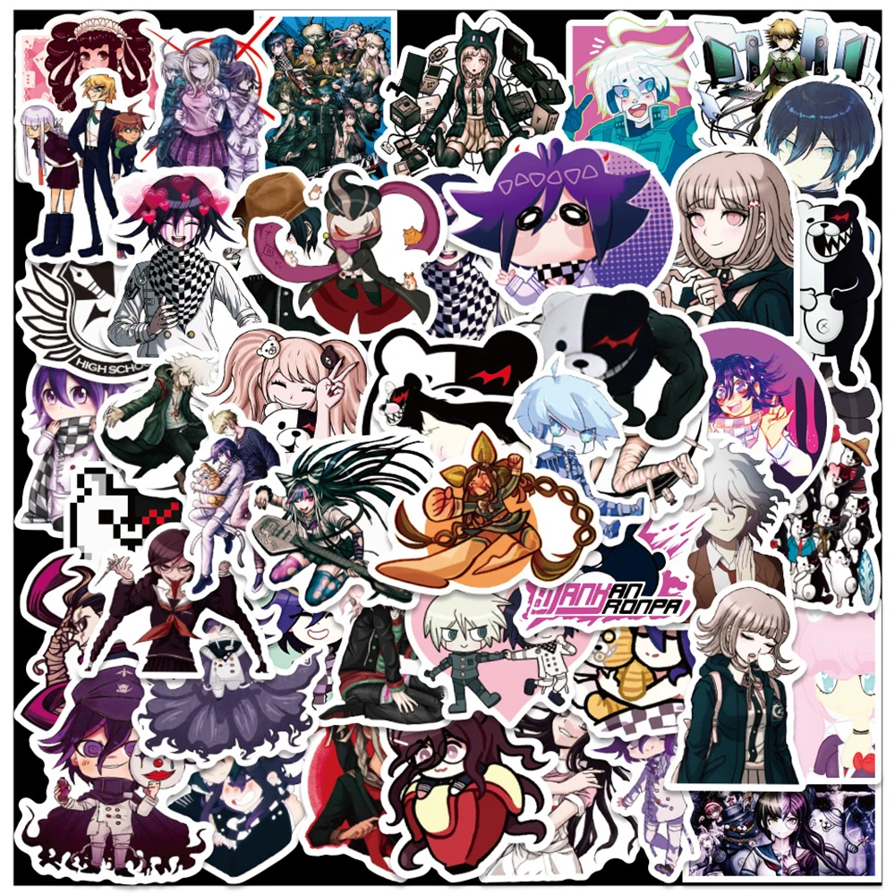 10/30/50pcs Naegi Makoto Kyoko Danganronpa Anime Stickers Byakuya Junko Sticker Motorcycle Laptop Skateboard Phone Cool Decals