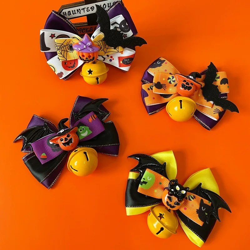 Halloween Funny Tie, Bell Collar, Pet Cat and Dog Bow Decoration, Holiday Gift Decoration