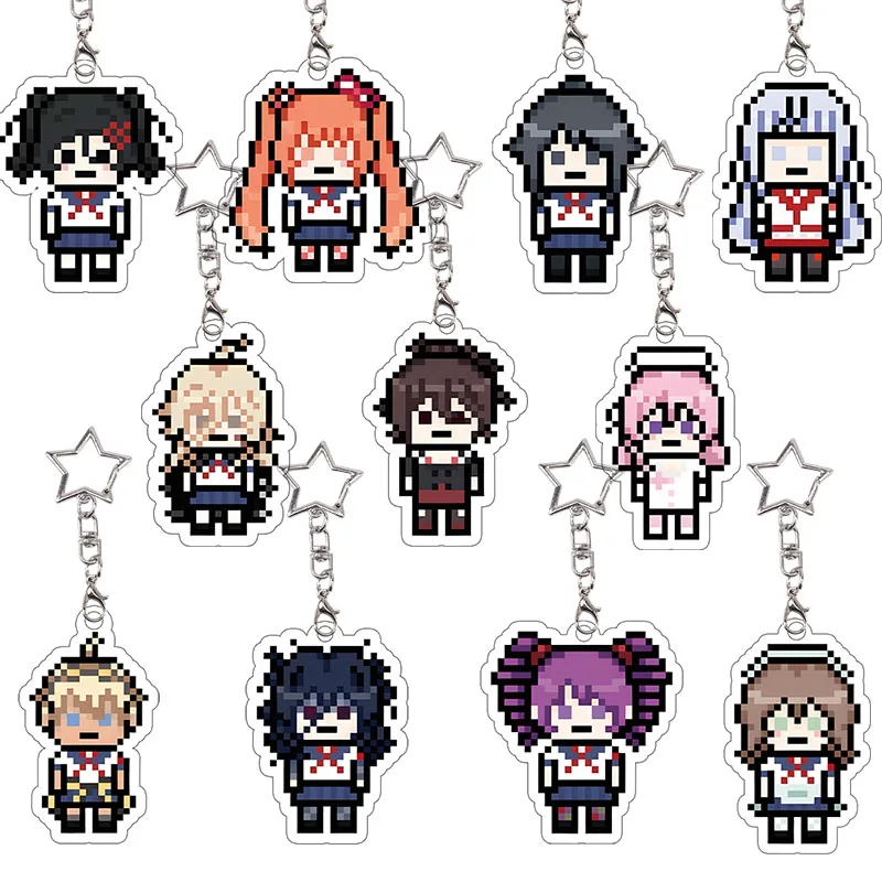 Yandere Simulator Pixel Art Acrylic Keychain Ayano Aishi Yansim Osana Najimi Oka Ruto Chibi Character Keyring Game Decor Gift