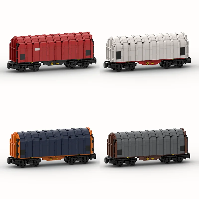 

Конструктор MOC: Вагон-хоппер на двух осях (8w) для поезда/городского поезда, детские строительные блоки, рождественский подарок.