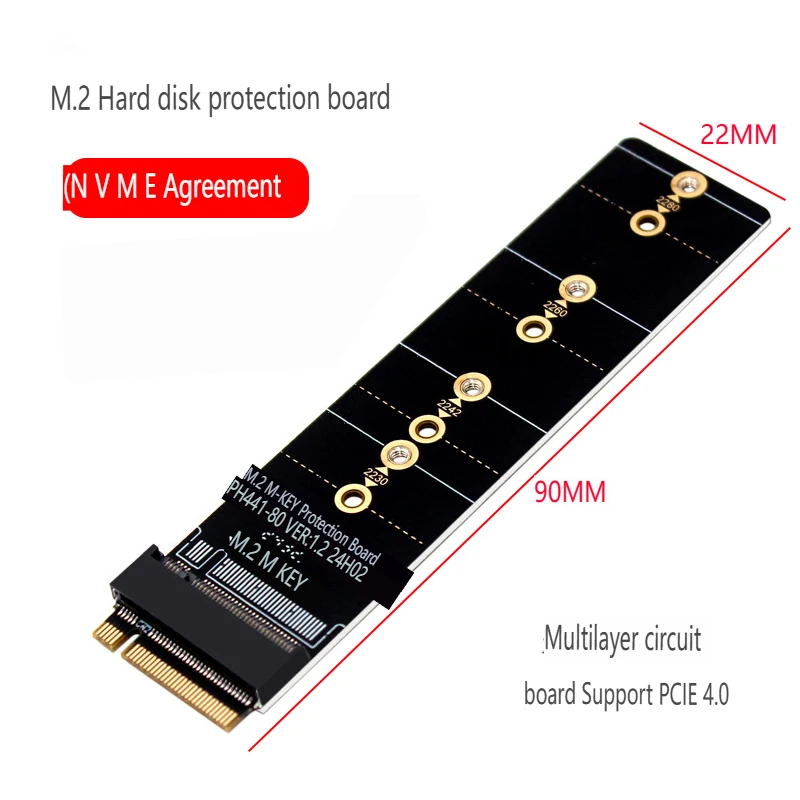 NVME M-Key M.2 PCIE 4.0 3.0 Adapter NGFF M2 NVME PCIE SSD Hard Drive Gold Finger Adapter Plate Protection Test Card