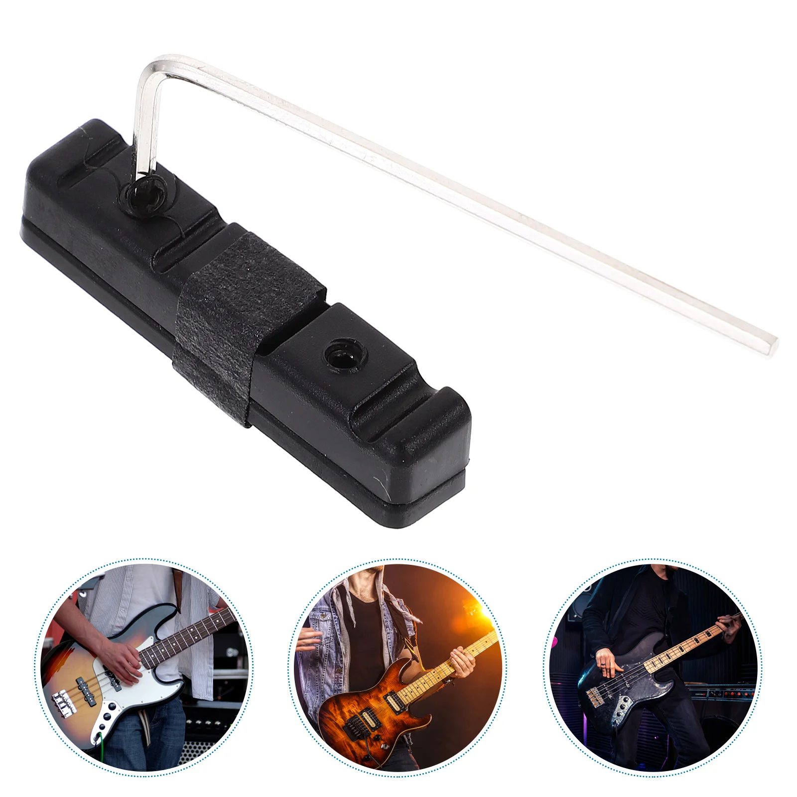 4 String Replacement POM Bass Bone Bridge Saddle and Slotted Nut with 15 Wrench 5 string nut for bass