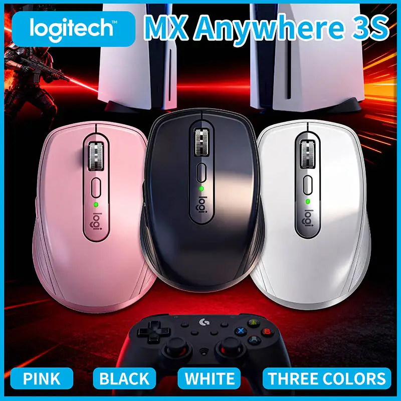 

Logitech MX Anywhere 3S Mouse with Logi Options+ App, Customizable Gestures & Buttons, Silent, 8K DPI
