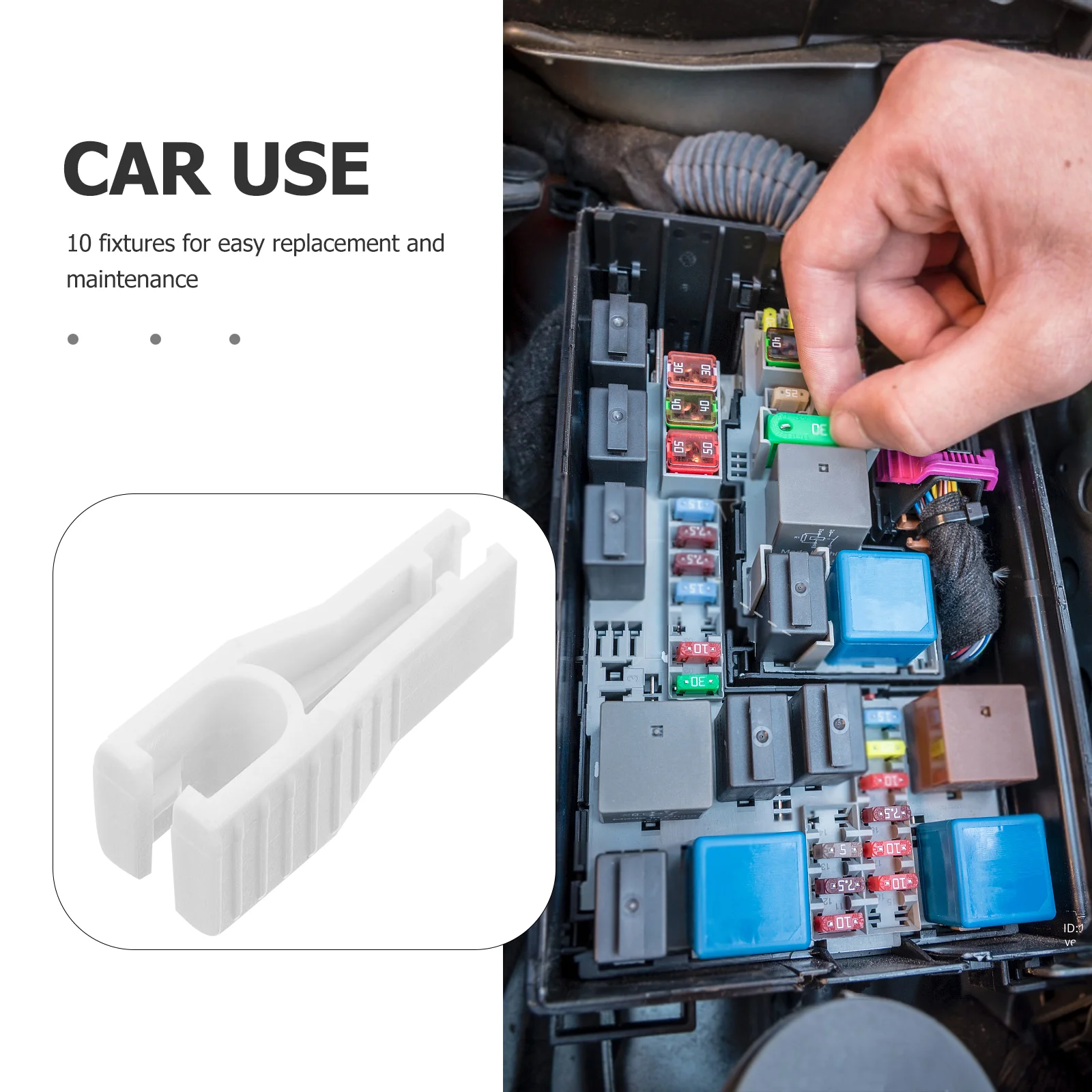 10Pcs Car Fuse Puller Tool Automotive Fuse Extraction Clip Auto Fuse Remover Plastic Fuse Tool Fuse Puller Car Fuse Removal Clip