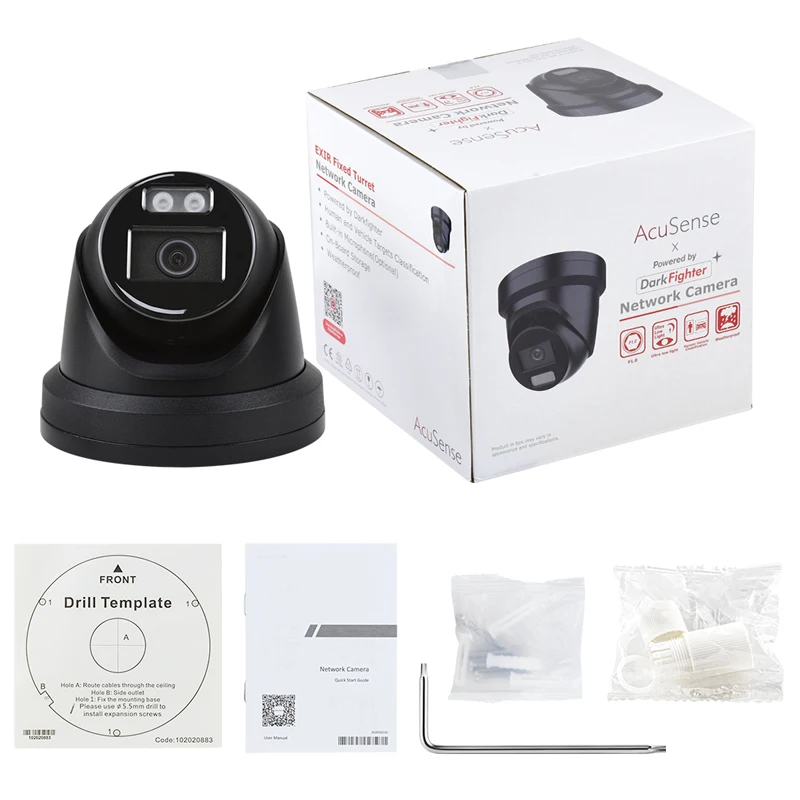 Hikvision DS-2CD2346G2H-IU 4MP AcuSense Powered-by-DarkFighter Fixed Turret Network Camera Black
