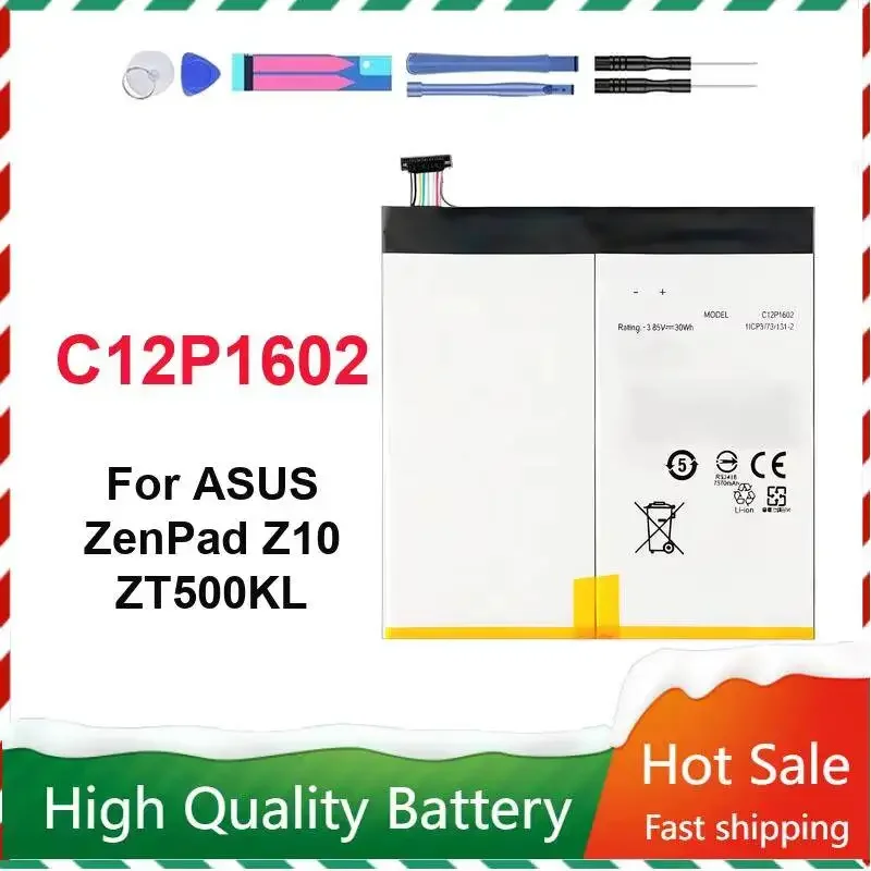 Rapid Charging C12P1602 7800mAh For Asus Zenpad Z10 ZT500KL Stable Power Supply Tablet Battery