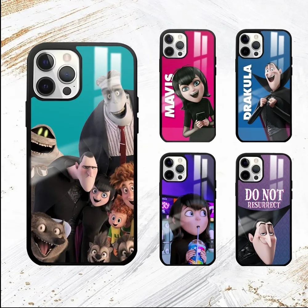 Cartoon H-Hotel T-Transylvania Phone Case For iPhone 16 15 14 13 12 11 Pro Max Plus Mini PC Fashion mirror phone case