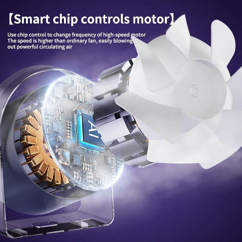 ポータブルスマート扇風機 100 スピード USB 小型ファンミニオフィス寮デスクトップ空気クーラー天井ファン壁掛け空気クーラー