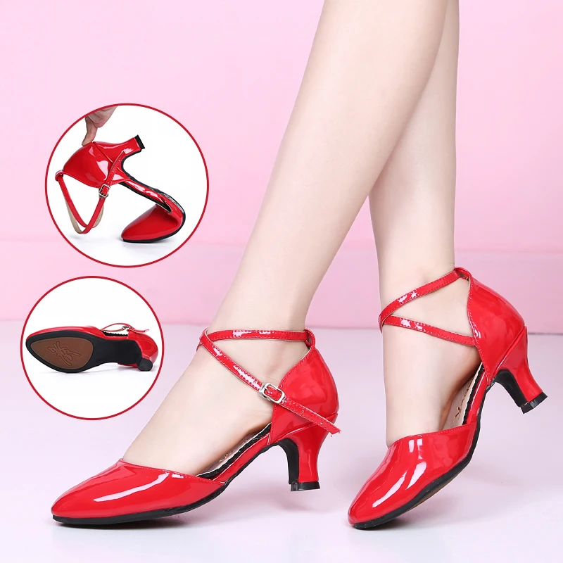 

New Leather Dance Shoes Women's Modern Latin Dance Shoes Adult Ballroom Salsa Tango Practice Performence Party Dancing Shoes