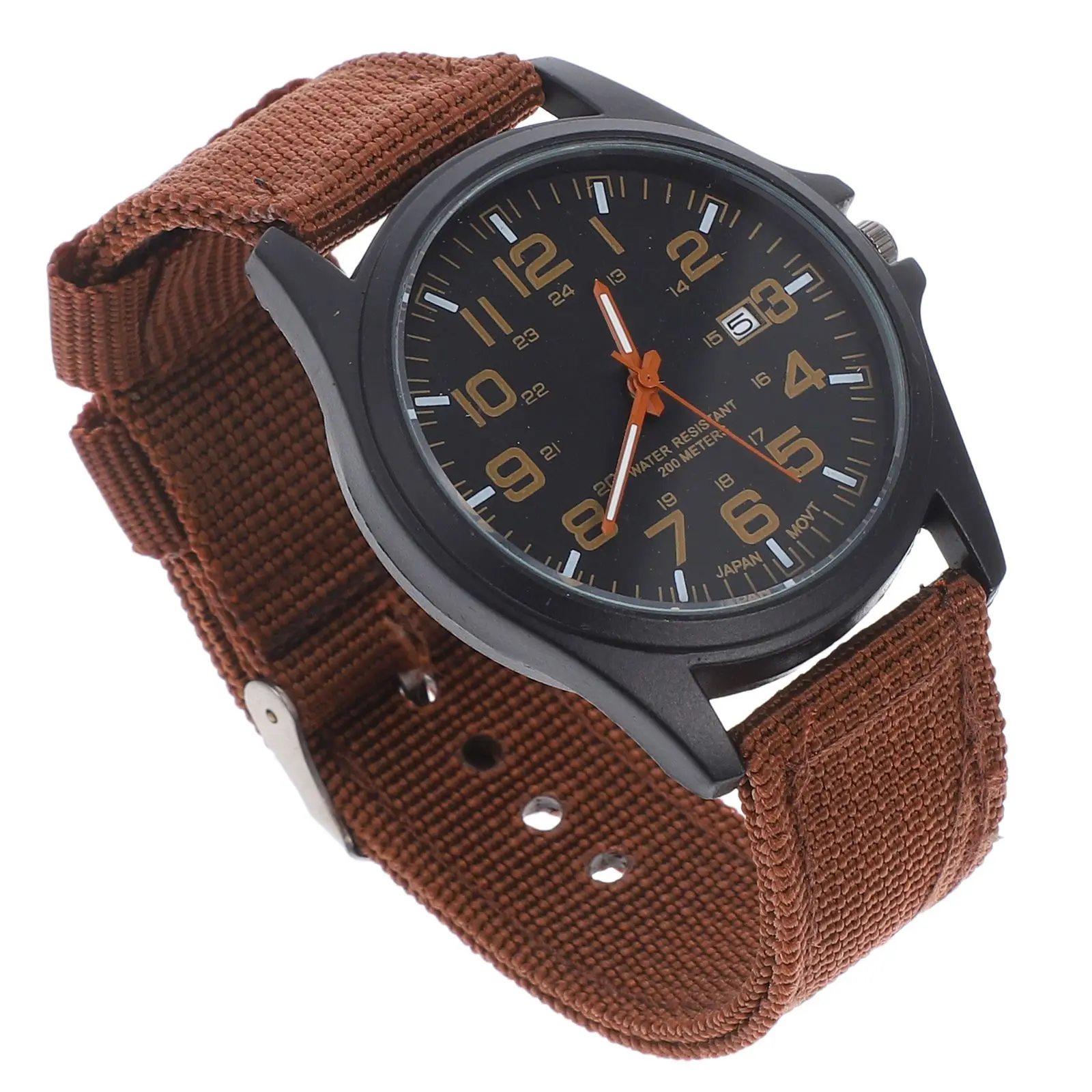 

Nylon Belt Quartz Watch Men Green Wristwatch Calendar Date Stylish Fashion MaleAccessory Gift graduatiuon birthday