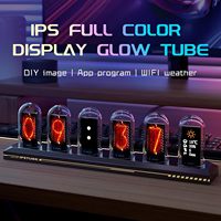 RGB Nixie Tube Clock LED Night lights DIY Glows IPS Color Screen Analog Digital Tube Gaming Desktop Home Decoration Gifts