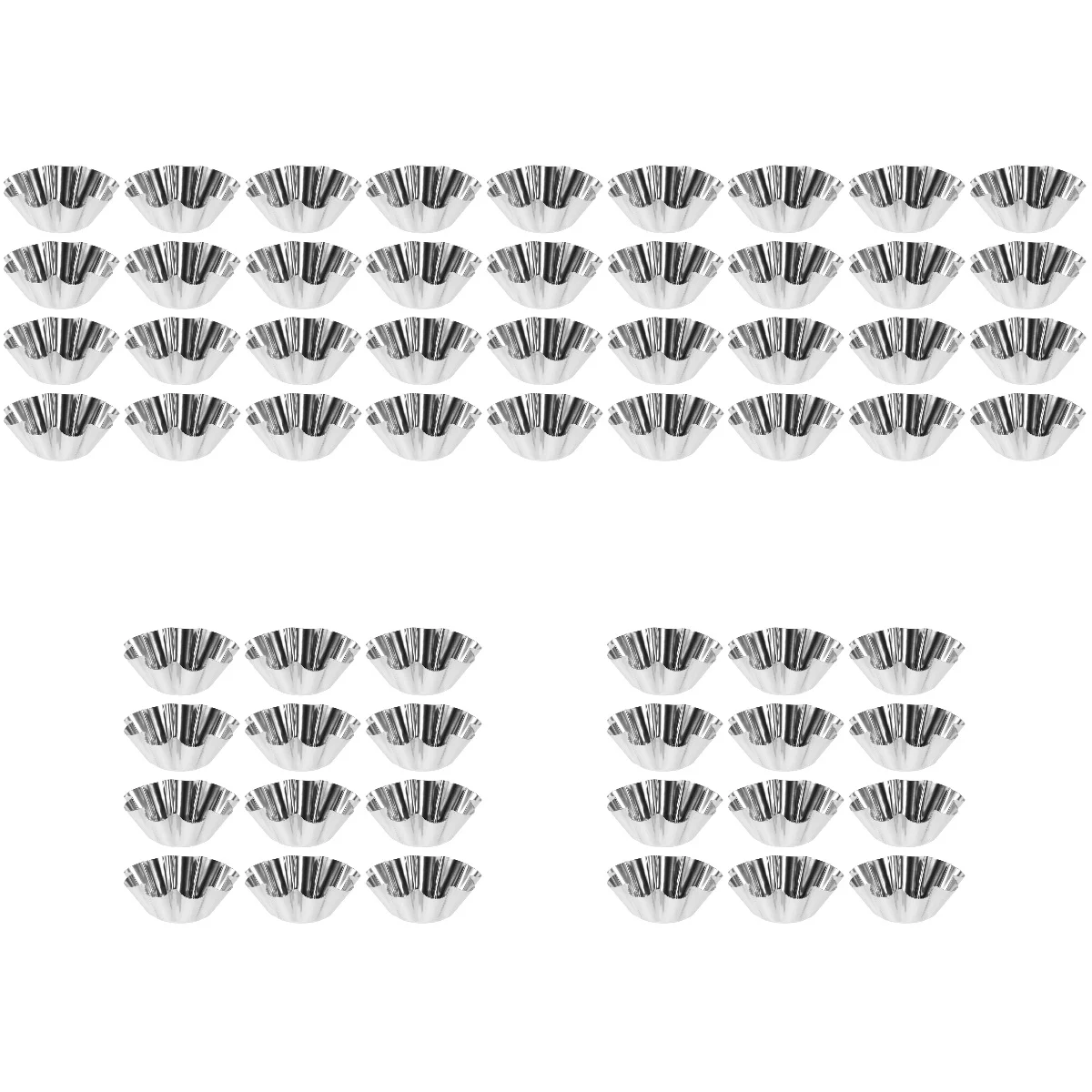 

5pcs Set of 5 Cupcake Tins Muffin Tart Molds for Baking Pans Cups Silver Stainless Steel