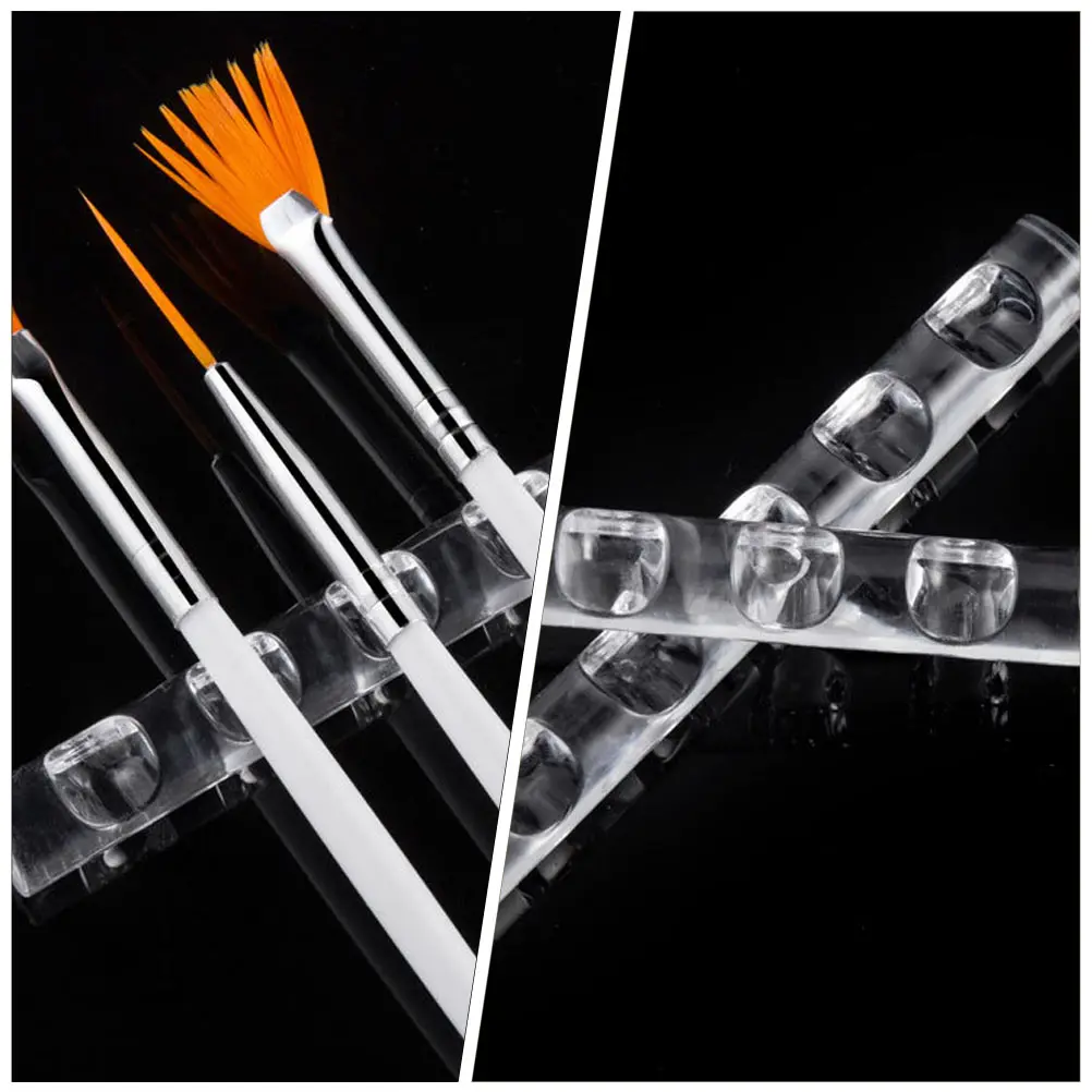 

6 Pcs Nail Art Brush Holder Stand Penholder Holders Manicure Organizers Storage Desk Transparent