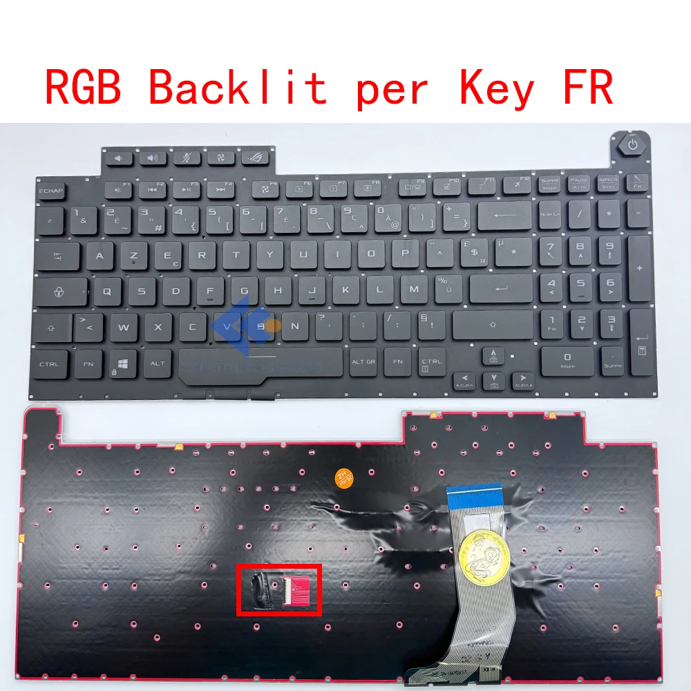 XIN-AZERTY French layout RGB Laptop Keyboard For ASUS ROG Strix G731 G731GU G732 G732G G732GU G731GT G731GV G732L G712 G712L