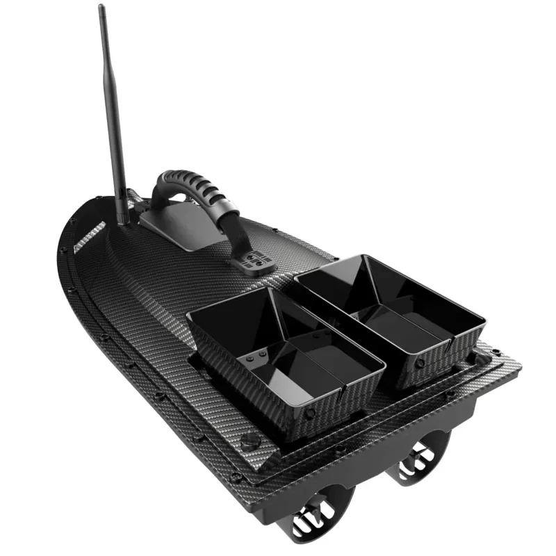 V070 for 2024 New GPS Bait Boat with 500m Range 40-Point Auto Cruise 2-Hopper System 1.5kg Load Capacity Remote