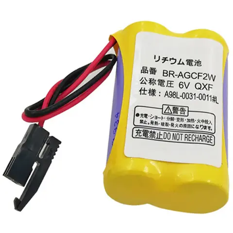 BR-AGCF2W 플러그 포함 산업용 제어 리튬 배터리 팩, CNC PLC, 6V, 2200mAh