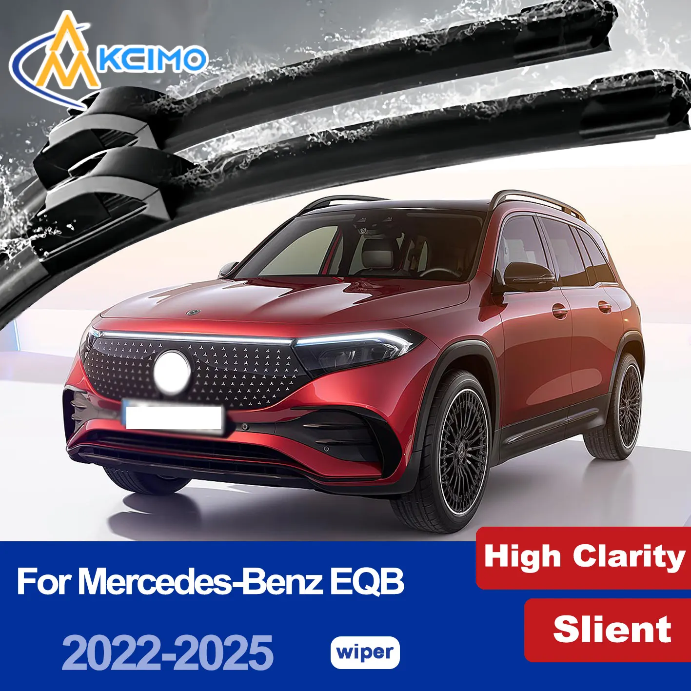 

Universal Silent Wiper Blades For Mercedes-Benz EQB 2022-2025 Waterproof Windshield Cleaner 2PCS Car Accessories