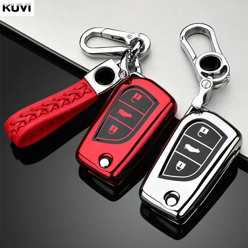 Soft TPU Shell Schlüssel anhänger Fall Abdeckung für Toyota Auris Corolla Reiz Avensis Verso Yaris Aygo Rav4 Scion TC 2015 2016 Schlüssel bund Tasche