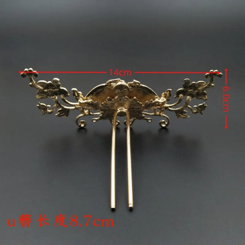 Hairclasp Wedding Jewelry Making Accessories 5pcs Wholesale Retro Gold Plated Metal Auspicous Hair Clasp Embellishments