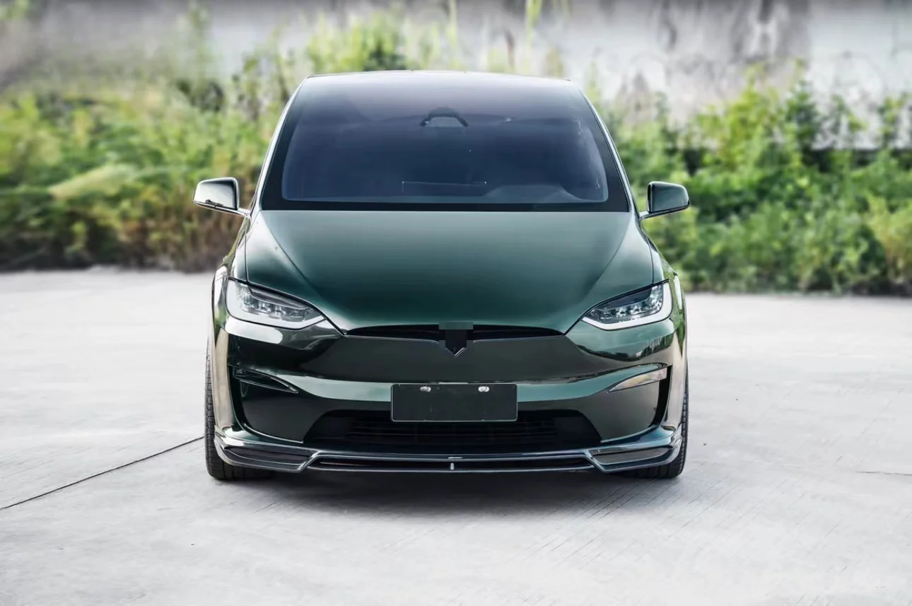 High Quality Carbon Fiber Front Lip Side Skirts Rear Diffuser Spoiler Wing Canards CMS Style Body Kit For Tesla Model X 2023