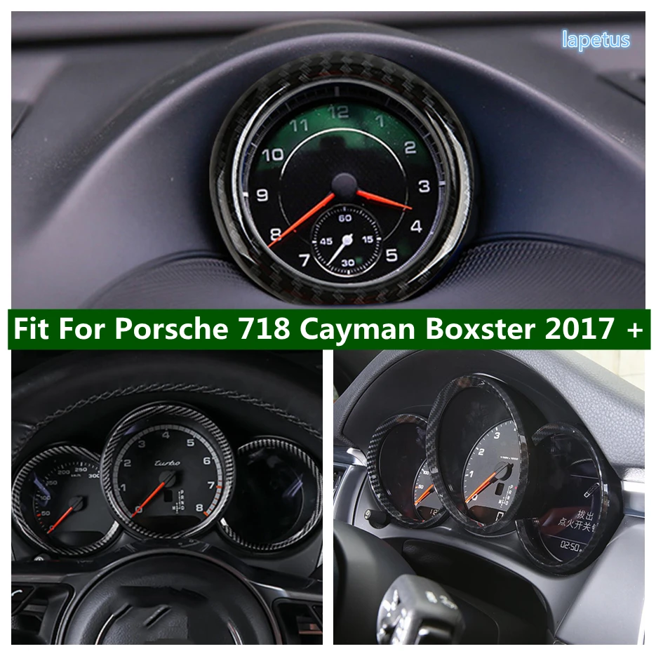 

ABS Dashboard Stop Watch Instrument Decor Panel Screen Cover Trim Fit For Porsche 718 Cayman Boxster 2017 - 2021 Car Accessories