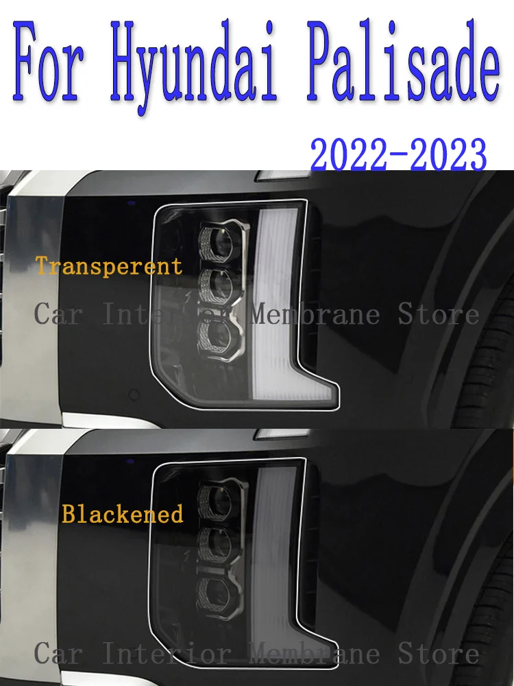 

For Hyundai Palisade 2022 2023 Car Exterior Headlight Anti-scratch Front Lamp Tint TPU Protective Film Cover Repair Accessories