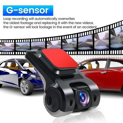 Imagen 2 del producto Cámara de salpicadero de coche ADAS, cámara frontal de coche gran angular de 170 grados, grabadora de vídeo Dashcam USB para Android DVR, grabadora automática, versión nocturna