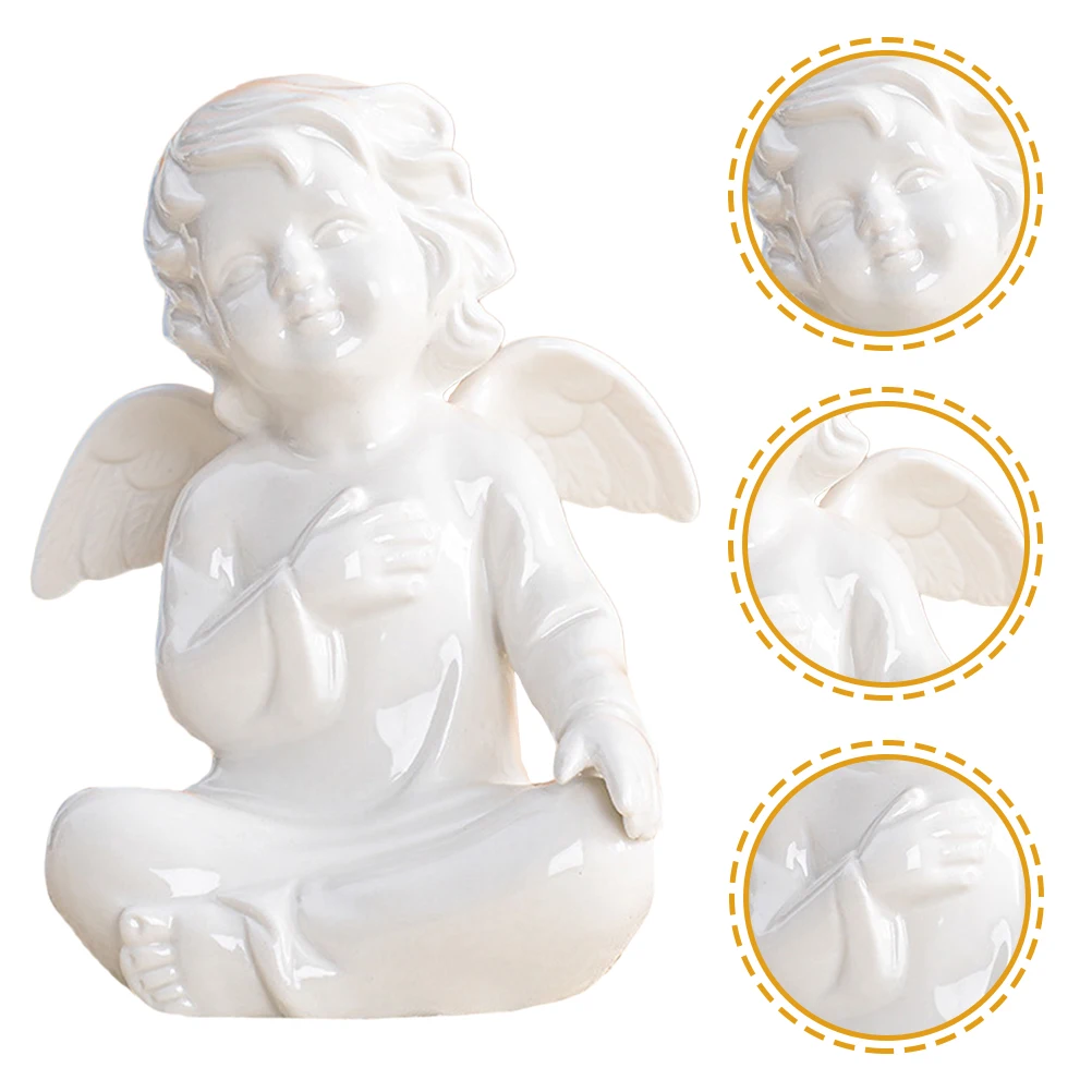

Ceramic Angel Adornment Decor for Table Cabinet Shelf Warm Atmosphere Decorative Art Piece European Style Christmas