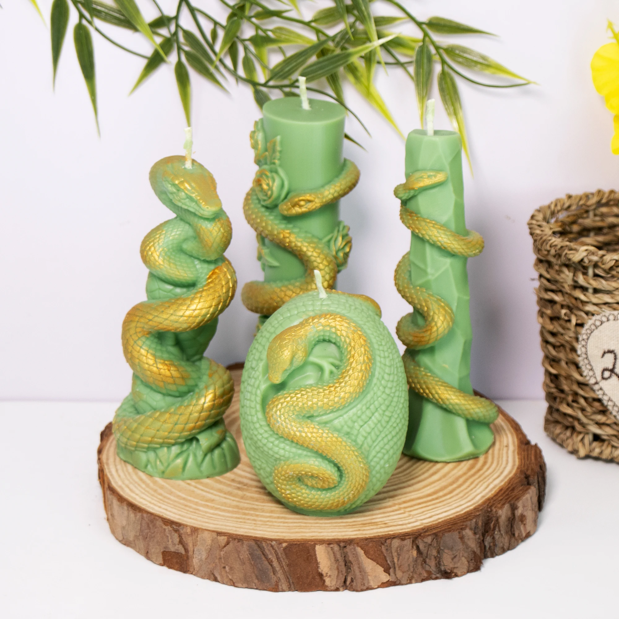 Schlangensäule Silikon Kerzenform 3D Schlange Ei Gips Ton Gussform Silikon Tier Harz Epoxid Formen Home Festival Dekor