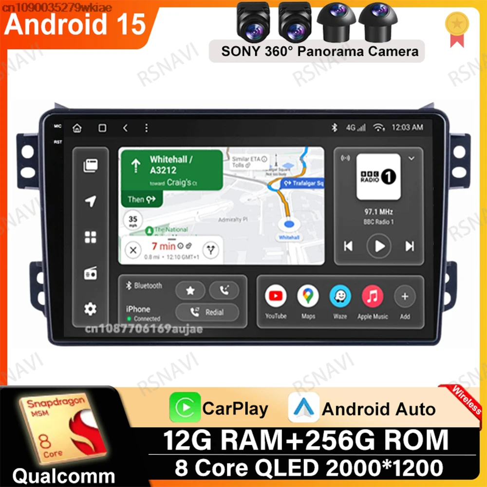 Android 15 For SUZUKI Splash Ritz OPEL Agila 2008 -2012 Viedo Player Qualcomm Car Radio Navigation Autoradio GPS QLED Head Unit