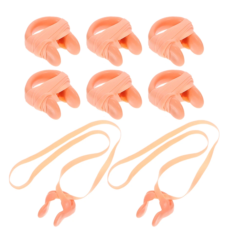 

8 Pcs Swimming Nose Clip Competition Clips Emulsion Waterproof for Protection with Strap