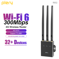Plery CAT4 4G LTE Router 300Mbps 2.4G Wireless WiFi6 Router Modem External Antenna Ethernet Port Suitable SIM Card WiFi Router