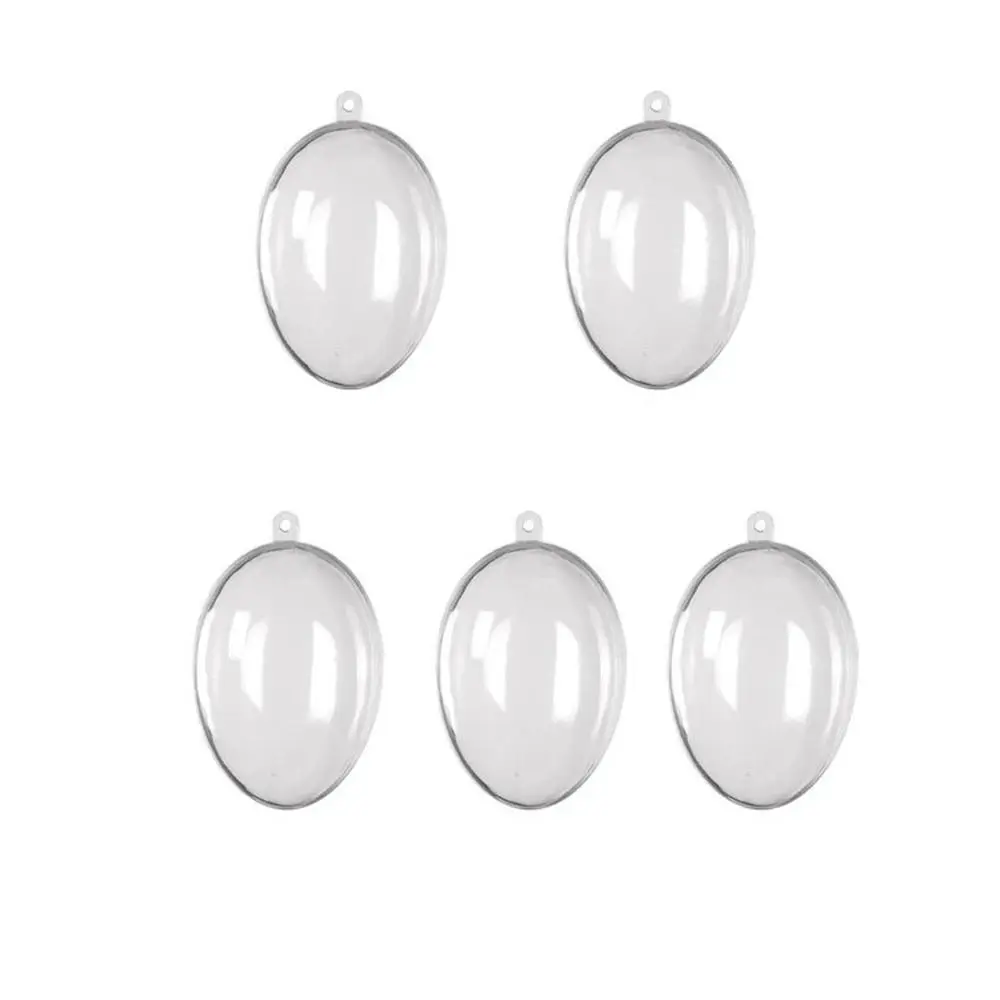 

5PCS Egg Shape Easter Eggs Hanging Decor Party Supplies Fillable Plastic Clear Ball Hollow Favors Transparent Ball