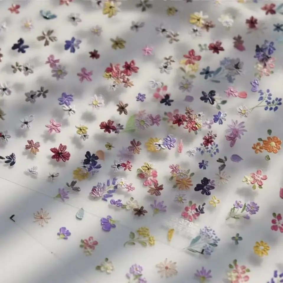Nail Stickers Spring Wildflower 3D Embossed Shell Luster Oil Painting  Design Waterproof Self Adhesive for Home DIY