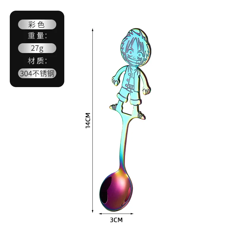 Anime Character 304 Stainless Steel Spoon Children\'s Cute and Creative Cartoon Stirring Dessert Coffee Spoon Flower Spoon