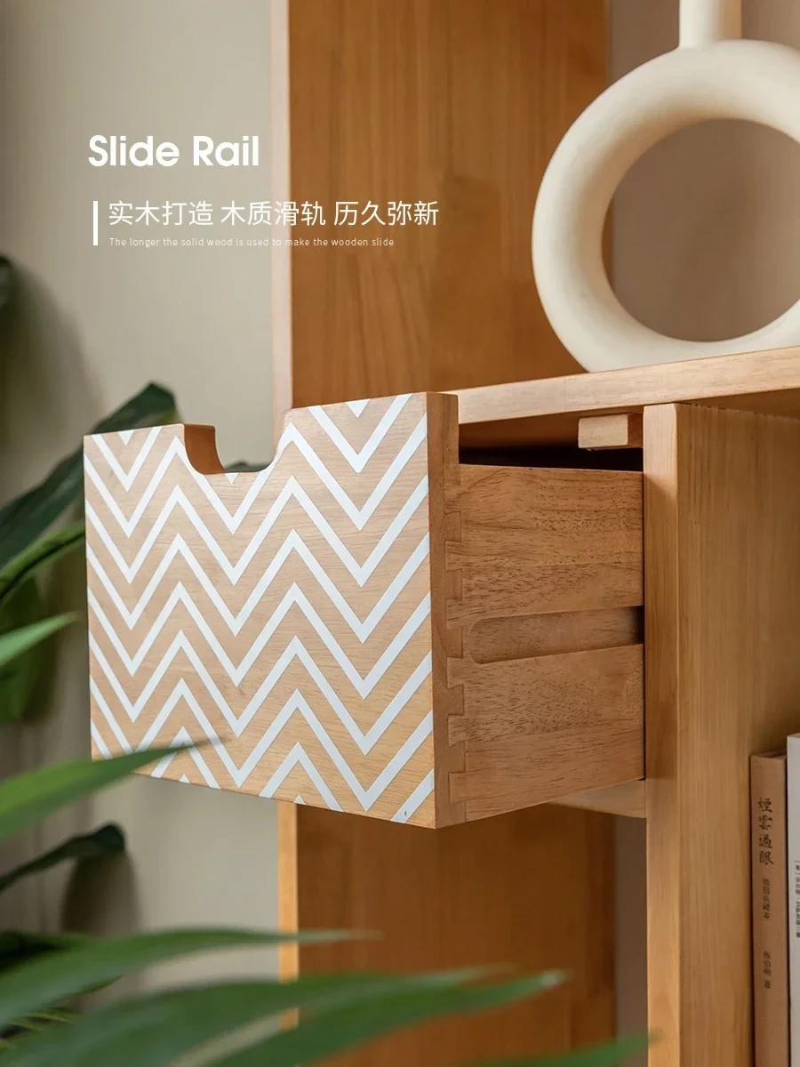 Nordic Combination Storage Hallway Wine Cabinet Solid Wood Display Module Multifunctional Storage Bookshelf