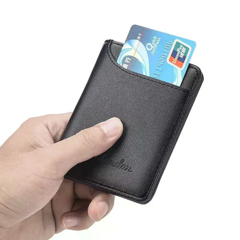1Pc New Men's Slim Wallet; Made of Soft PU Leather and Perfect for Credit Cards.