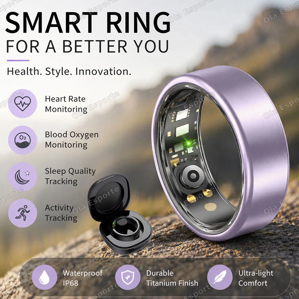 2026 Smart Ring  Heart Rate & Blood Oxygen Sleep Tracking, IP68 Waterproof Stainless Steel Gesture Remote Control Ring Men Women