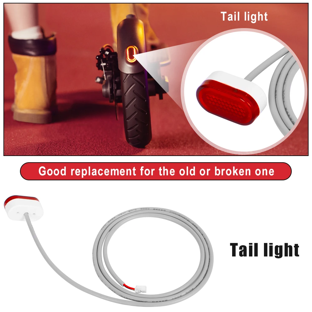 Rear Fender LED Safety Warning Brake Light For Xiaomi Electric Scooter Tail Lights Bird Lamp Stoplight Replacement Accessories