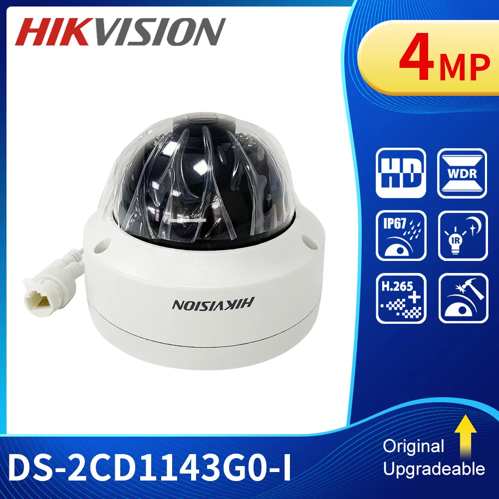 poe camera de cctv dome 30m ir visao noturna clara p2p ip67 ik10 ds2cd1143g0 i hika4 mp ip 01