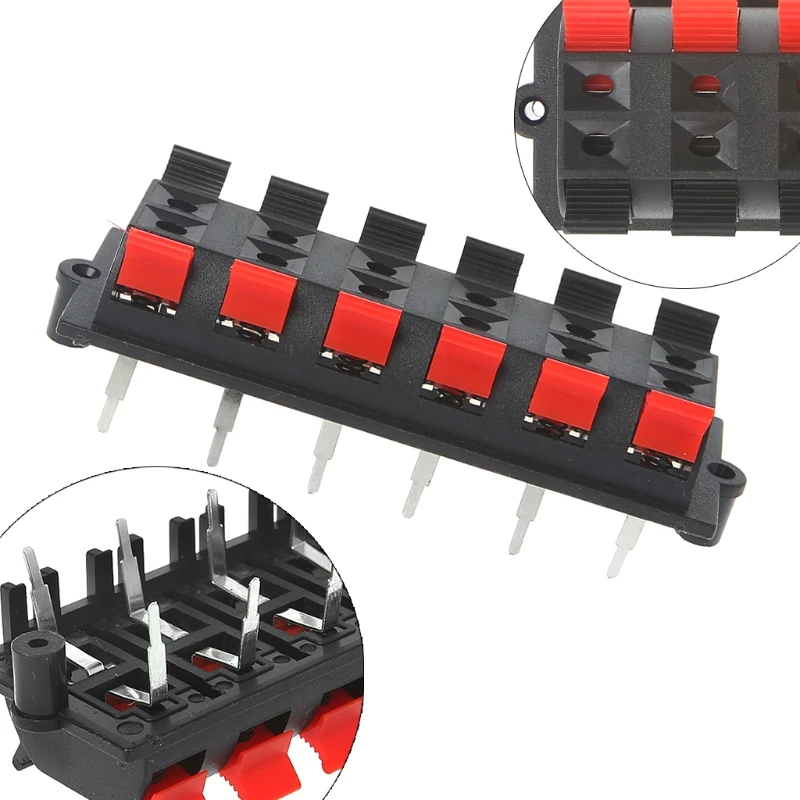 12 Way 2 Row Push Release Connector Strip Block Plate Stereo Speaker Terminal