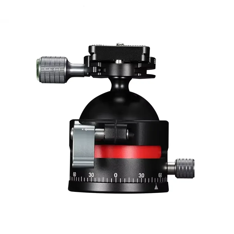 Heavy Duty Aluminum Alloy Camera Tripod Head 55mm Ball Head with 1/4 Inch Thread Rotating Bracket for Panoramic Photography