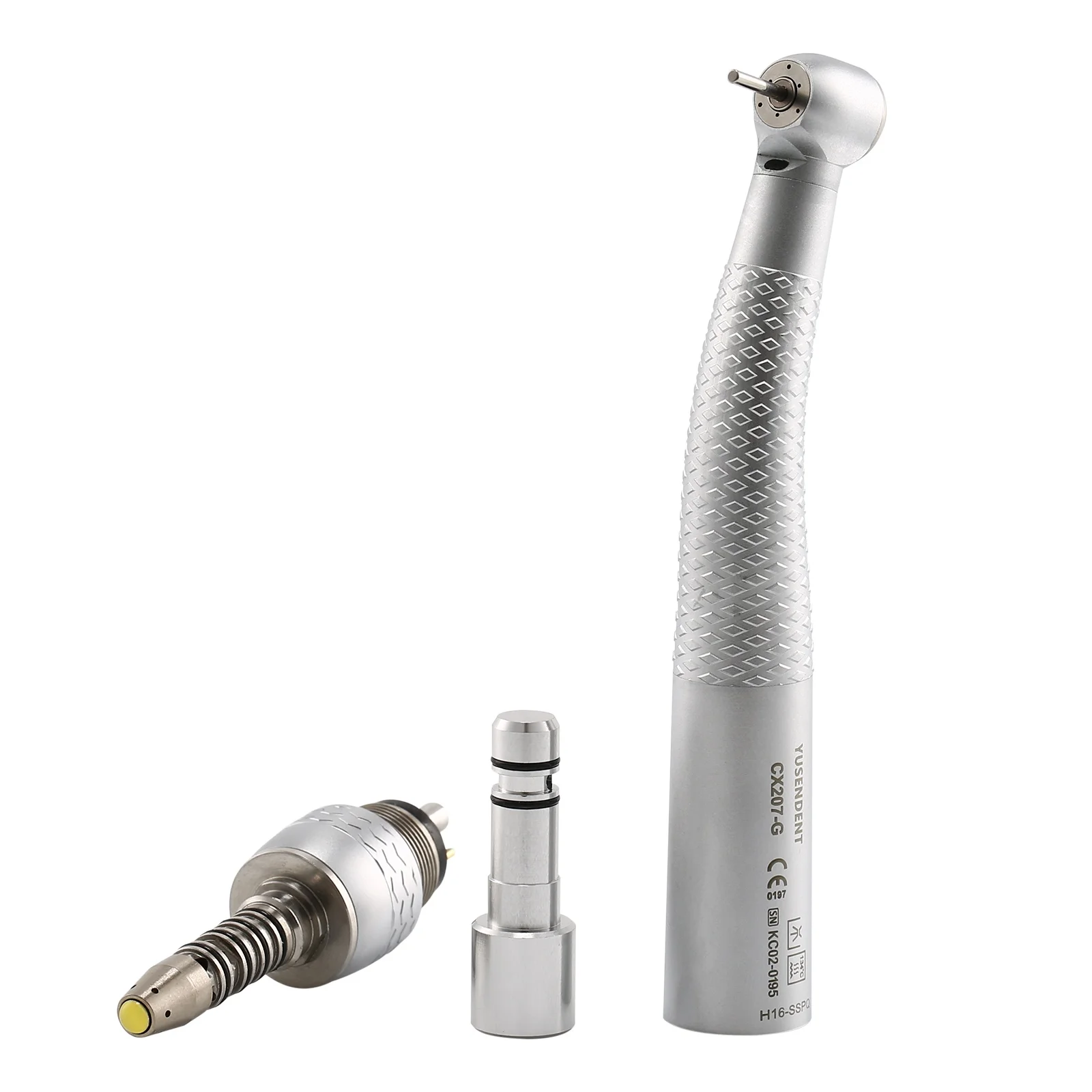 High Quality! den tal 3 way spray Fiber Optic LED Handpiece Standard Head Push Button Air Turbine + Sirona 6 Pin Quick Coupler