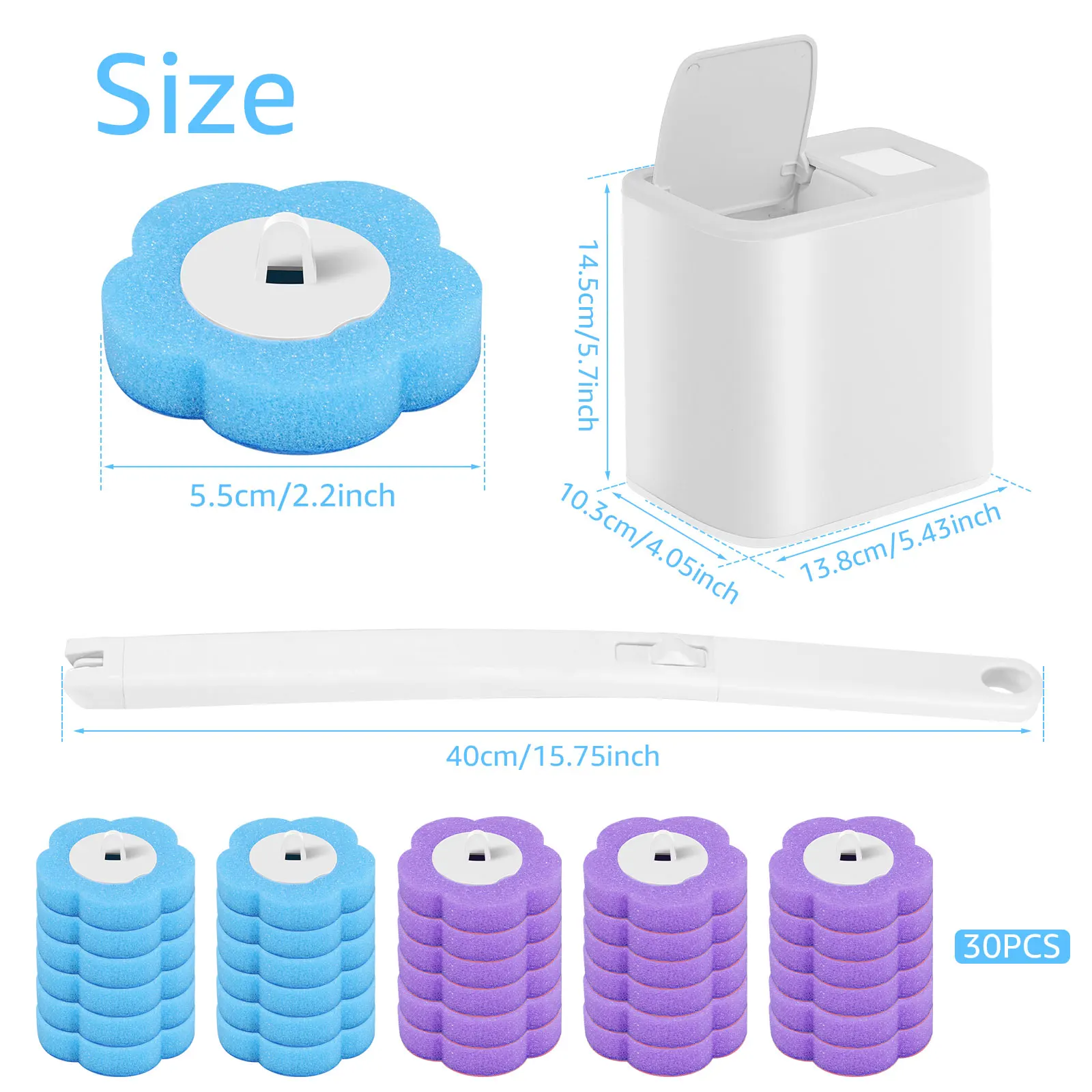 Toilet Brush Disposable Replacement Head Cleaning Kit Toilet Bowl Brush Long Handle Home Wc Accessories Tool view 6