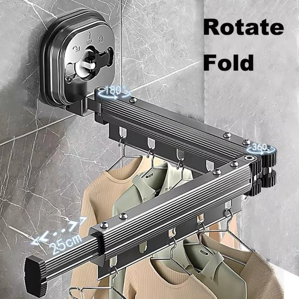Picture 6: New Retractable Folding Clothes Hanger Space Saving Rotating Cloth Drying Rack Collapsible Drying Rack Home Use